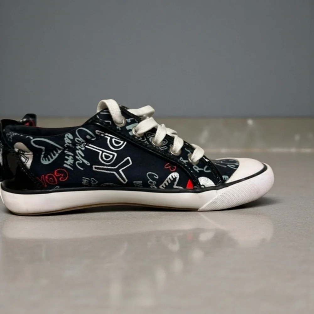 Coach Poppy Black, White and Red Sneakers W-6 EUC - Picture 5 of 12